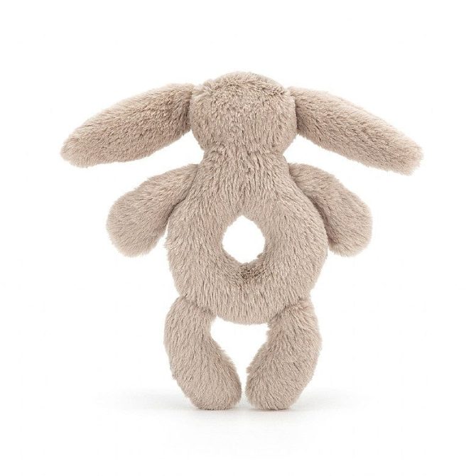 Bashful Beige Bunny Ring Rattle - DISCO